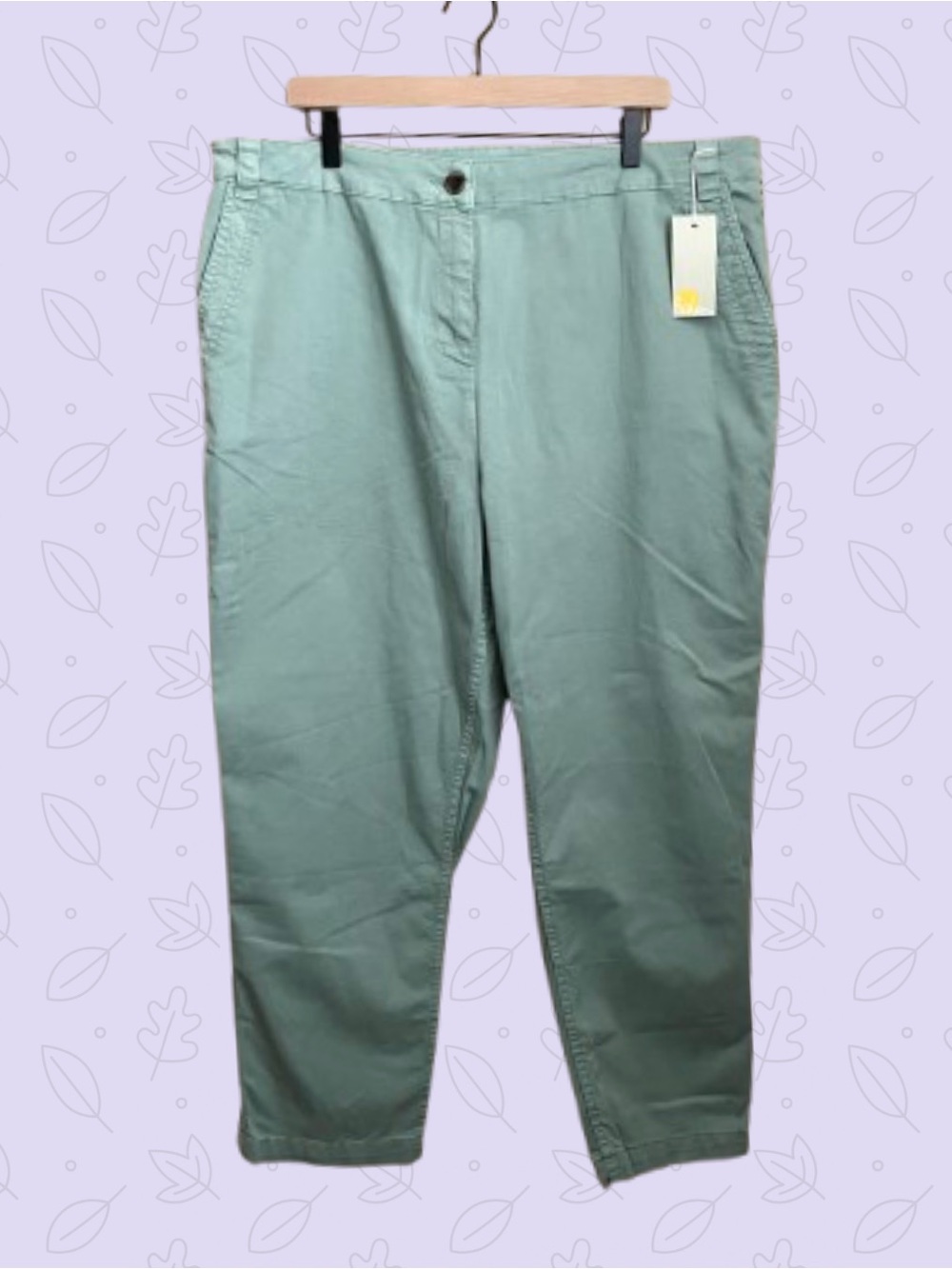 Boden NWT classic chino pants iceberg green sz 16/18R